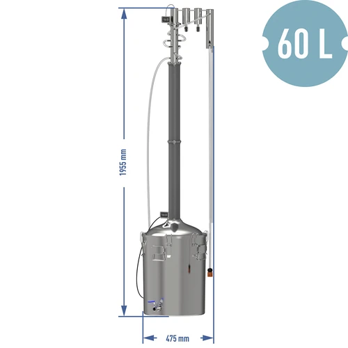 Distilleerapparaat hawkSTILL 1.0 CONVEX 60L-ELEKTR. PERUN - 16