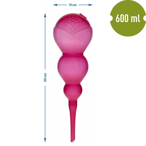 Drievoudige bewateringsbal (driekamer), transparant roze, 600 ml - 5