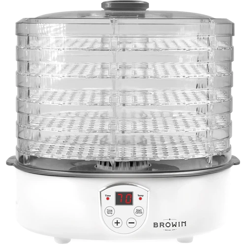 Droger voor paddenstoelen, fruit, groenten en kruiden met temperatuurregeling, 240W, transparant - 2
