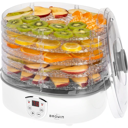 Droger voor paddenstoelen, fruit, groenten en kruiden met temperatuurregeling, 240W, transparant - 6