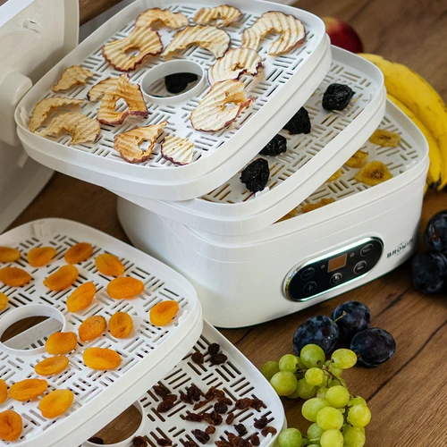 Droger voor paddenstoelen, fruit, groenten en kruiden met temperatuurregeling, 240W, wit - 19