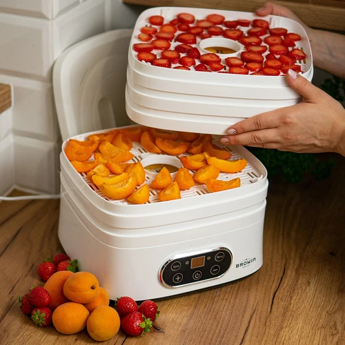 Droger voor paddenstoelen, fruit, groenten en kruiden met temperatuurregeling, 240W, wit - 20