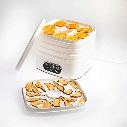 Droger voor paddenstoelen, fruit, groenten en kruiden met temperatuurregeling, 240W, wit - 7