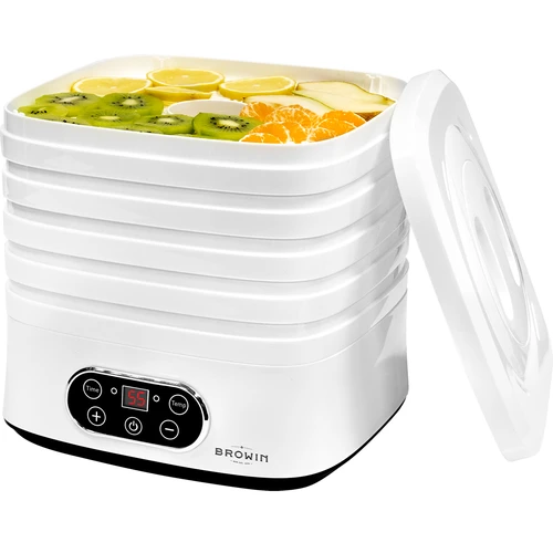 Droger voor paddenstoelen, fruit, groenten en kruiden met temperatuurregeling, 240W, wit - 8