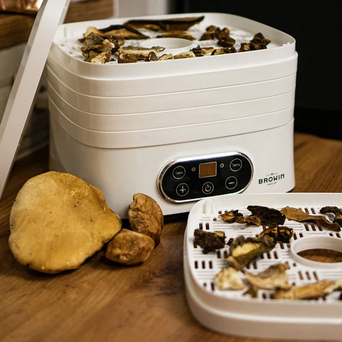 Droger voor paddenstoelen, fruit, groenten en kruiden met temperatuurregeling, 240W, wit - 17