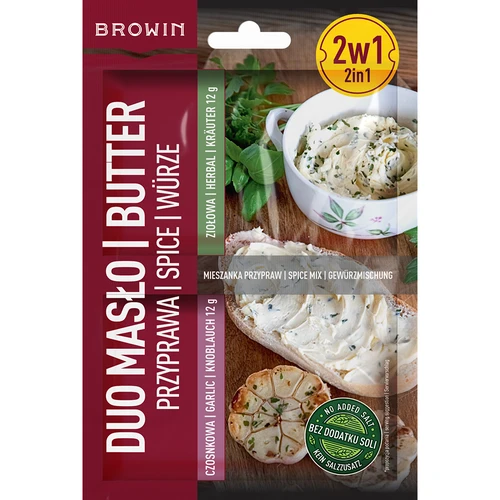 Duo Boter - knoflook- en kruidenkruiden 2 in 1, 2 x 12g