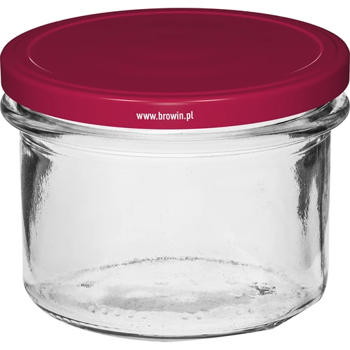 Eenvoudige pot 235 ml (fi82) met bordeauxrood deksel 6 stuks - 2