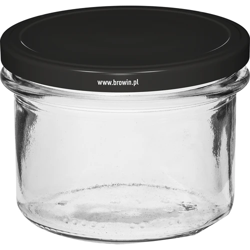 Eenvoudige pot 235 ml (fi82) met zwart deksel 6 stuks - 2
