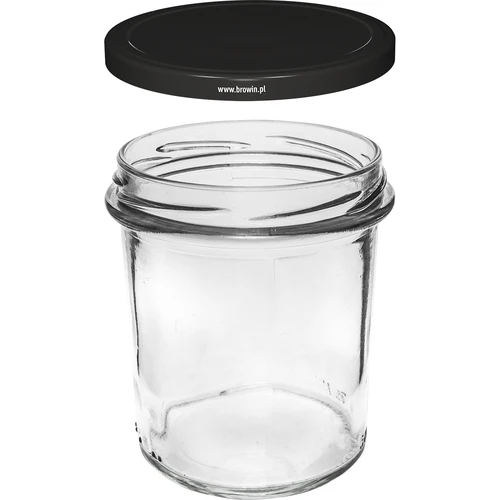 Eenvoudige pot 350ml met zwart deksel fi82 - 6st. - 3