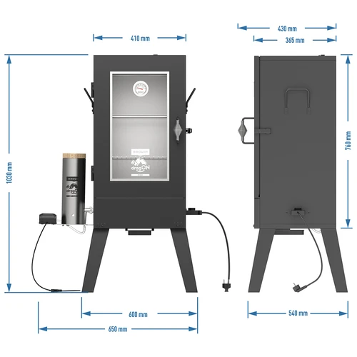 Elektrische rookoven dragON E101 met rookgenerator, 70 L - 12