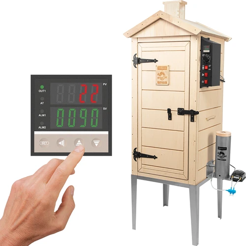 Elektrische rookoven dragON PLYWOOD NATURE 100E met verwarmingsmodule en digitale regelaar