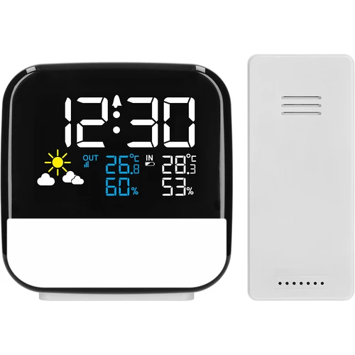 Elektronisch weerstation Soens - met draadloze sensor, wekker en lampje - 2