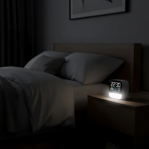 Elektronisch weerstation Soens - met draadloze sensor, wekker en lampje - 6
