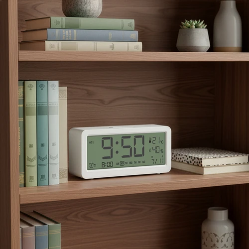 Elektronisch weerstation Soens - wit, met klok en kalender - 8