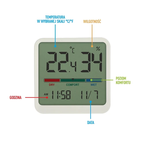 Elektronische kamertemperatuurmeter, wit - 7