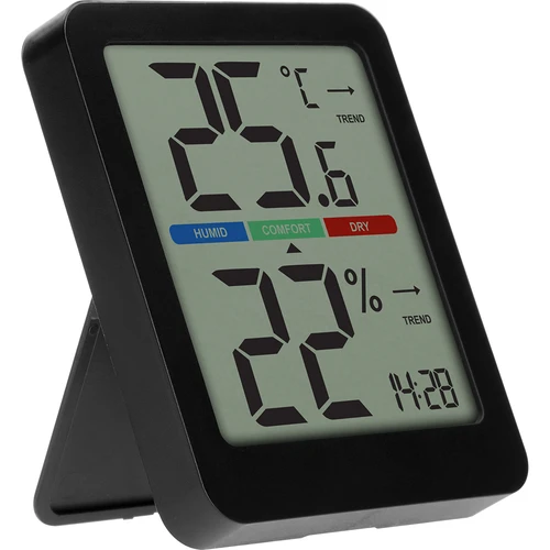 Elektronische kamertemperatuurmeter, zwart