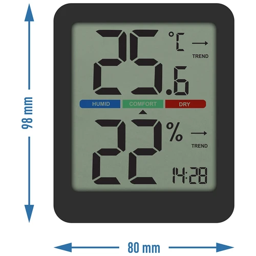 Elektronische kamertemperatuurmeter, zwart - 9