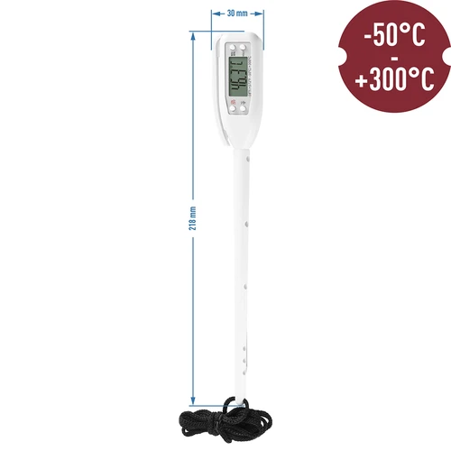 Elektronische keukenthermometer (-50°C tot +300°C) met etui, wit - 2