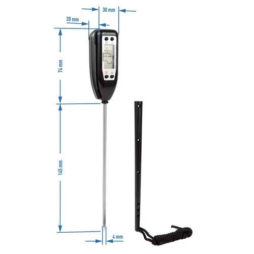 Elektronische keukenthermometer (-50°C tot +300°C) met etui, zwart - 2