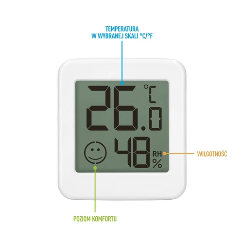 Elektronische thermometer met comfortindicator, wit - 8