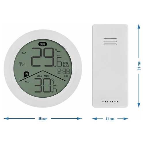 Elektronische thermometer van Soens - met externe sensor, rond wit - 5