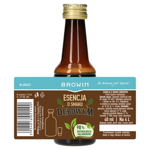 Essence met eikenhoutsmaak, met natuurlijk aroma en extract - 40 ml voor 4 L - 6