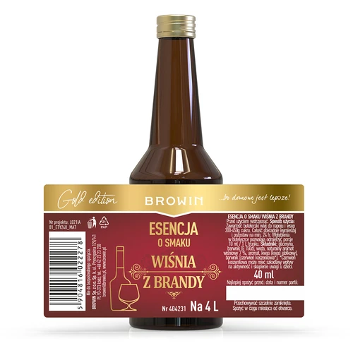 Essence met Kersensmaak en Brandy, 40 ml - voor 4 L - 4