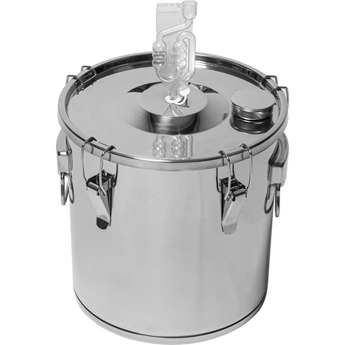 Fermentatie- en distillatiecontainer - roestvrij staal 18l, 5 klemmen - 4