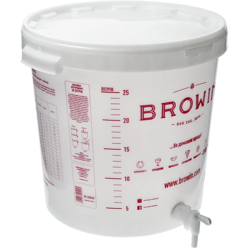Fermentatiecontainer 30 L met deksel, kraan en buis UA - 3