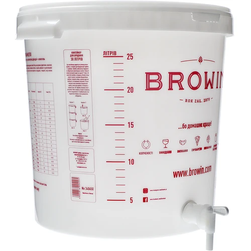 Fermentatiecontainer 30 L met deksel, kraan en buis UA - 5