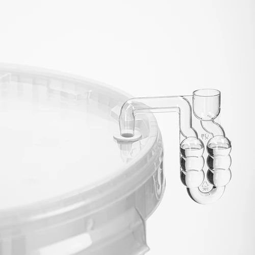 Fermentatiecontainer 30L, in witte kleur met opdruk, kraan en 2 buizen - j.EN - 14