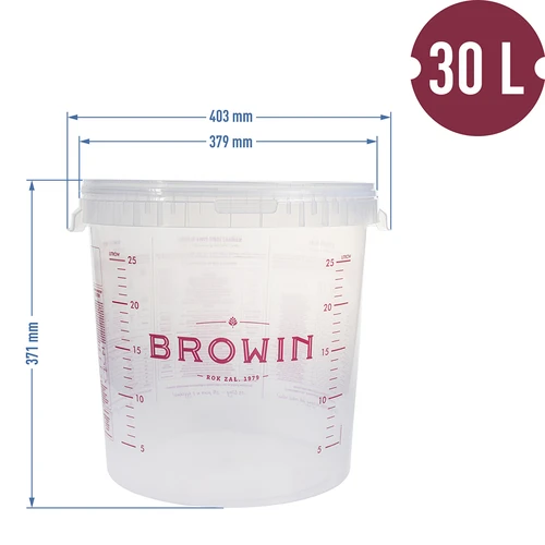 Fermentatiecontainer 30L met opdruk en 3 buizen - 2