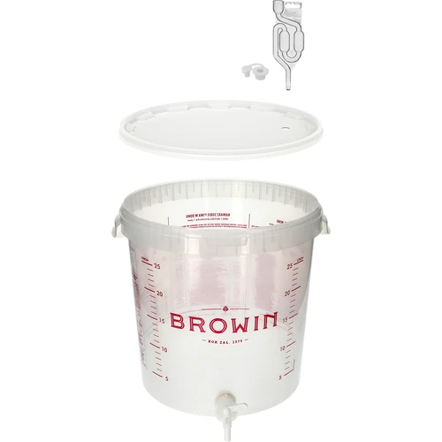 Fermentatiecontainer 30L met opdruk, kraan en 3 buizen - 4