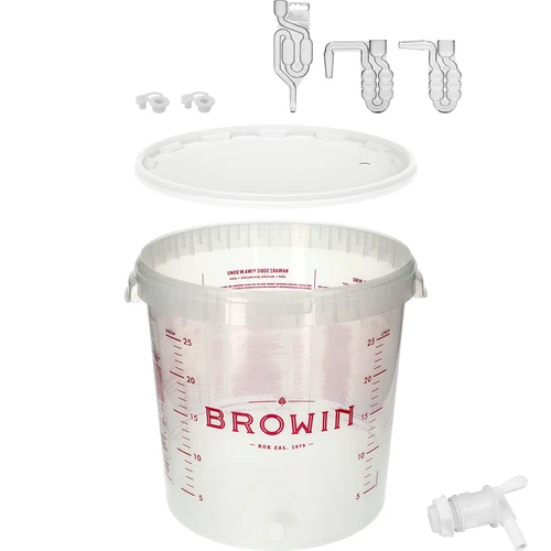 Fermentatiecontainer 30L met opdruk, kraan en 3 buizen - 7