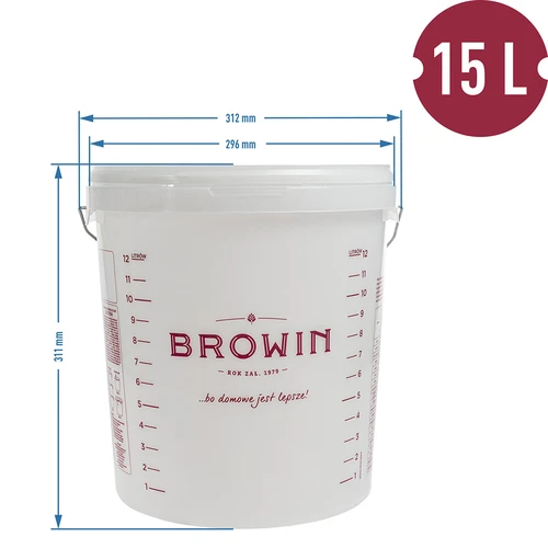Fermentatiecontainer - opdruk, deksel, 15 L - 10