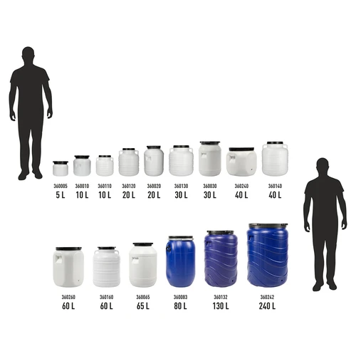 Fermentatievat 60 L - wit, met handgrepen - 11