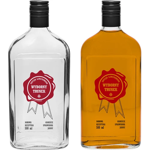 Fles 500 ml met schroefdop, opdruk 'Wyborny Trunek', 1 stuk. - 4