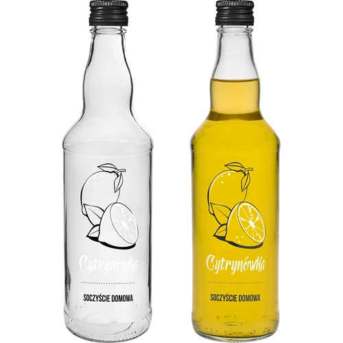 Fles 500 ml met schroefdop, opdruk ‘Cytrynówka’, 1 stuk