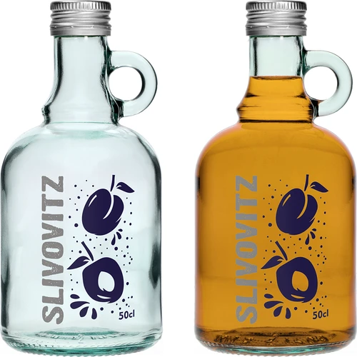 Fles 0,5 L met schroefdop en 2-kleuren opdruk Slivovitz - 4 stuks - 4