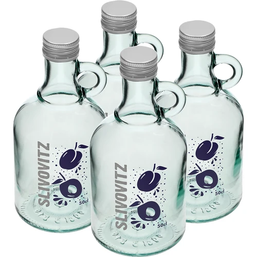 Fles 0,5 L met schroefdop en 2-kleuren opdruk Slivovitz - 4 stuks - 2