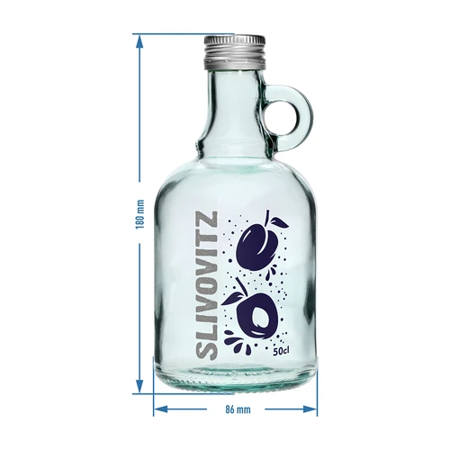 Fles 0,5 L met schroefdop en 2-kleuren opdruk Slivovitz - 4 stuks - 7