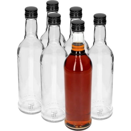 Fles 500 ml Slank, met zwarte dop, voor wodka, 6 stuks - 2