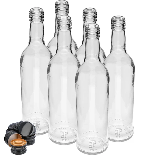 Fles 500 ml Slank, met zwarte dop, voor wodka, 6 stuks - 3