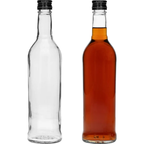 Fles 500 ml Slank, met zwarte dop, voor wodka, 6 stuks - 5
