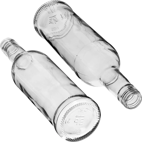 Fles 500 ml Slank, met zwarte dop, voor wodka, 6 stuks - 6