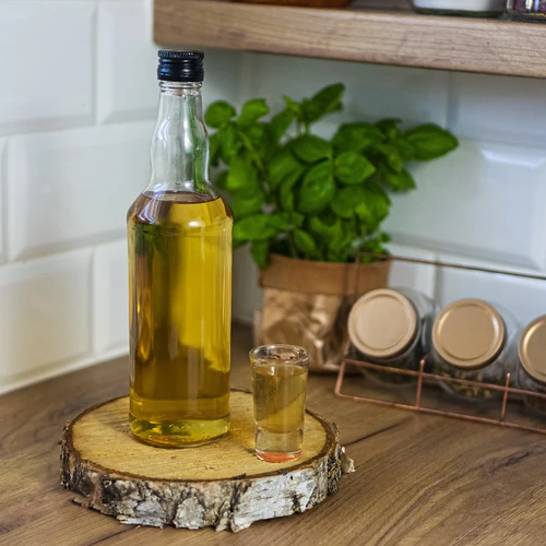 Fles 500 ml voor wodka, met zwarte schroefdop, 6 stuks. - 6