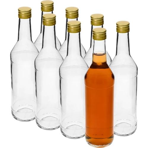 Fles 500 ml voor wodka recht met doppen - 8 stuks - 2