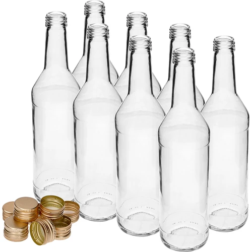 Fles 500 ml voor wodka recht met doppen - 8 stuks - 3