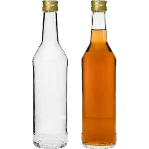 Fles 500 ml voor wodka recht met doppen - 8 stuks - 6