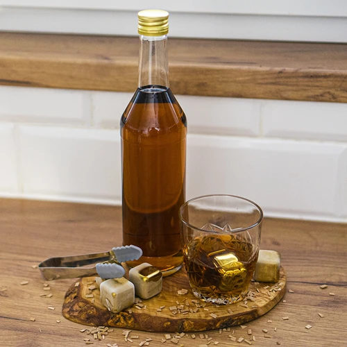 Fles 500 ml voor wodka recht met doppen - 8 stuks - 8